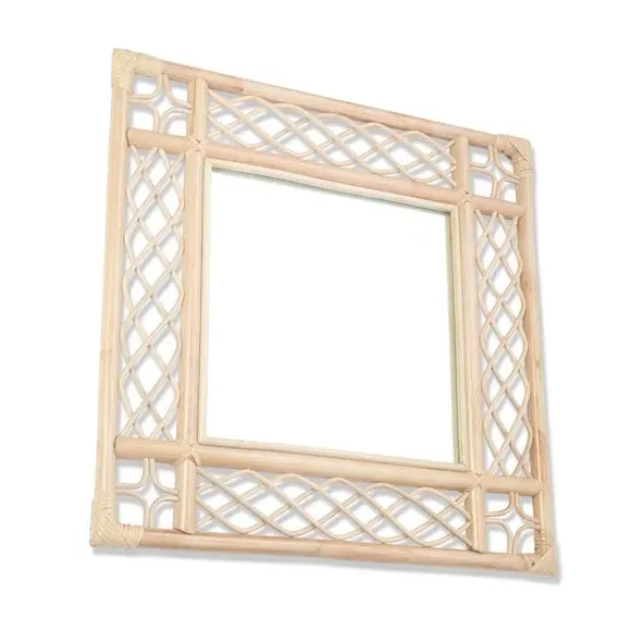 Square Wall Mirror - Natural, Rattan