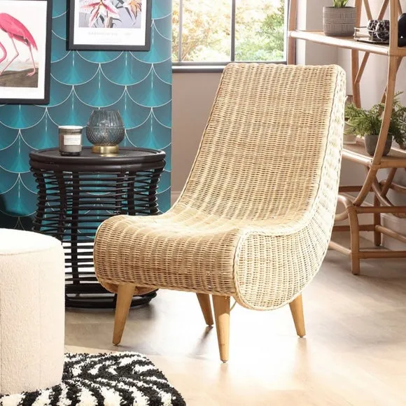Teardrop Chair Hand-Woven - Natural, Rattan