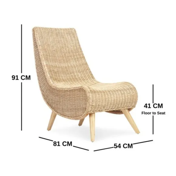 Teardrop Chair Hand-Woven - Natural, Rattan