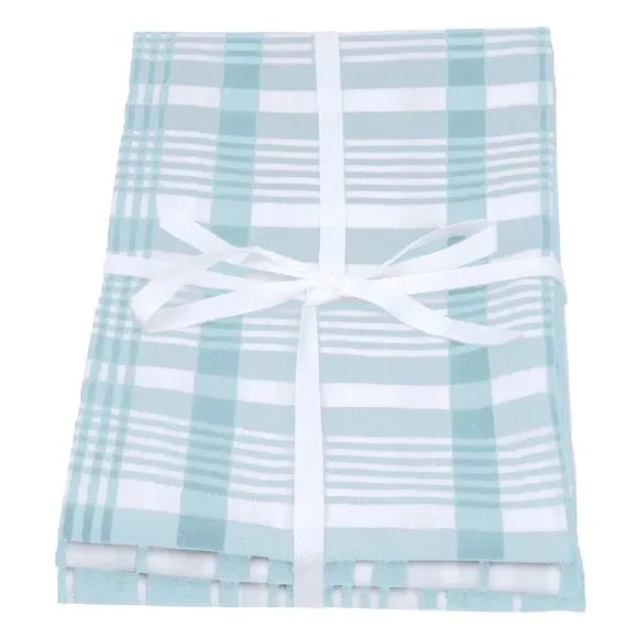 3-Pack Tea Towels Extra Large - Duck Egg, Cotton