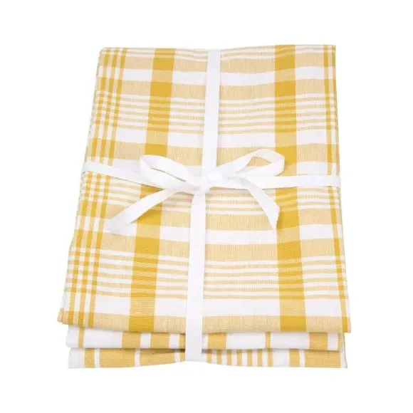 3-Pack Tea Towels Extra Large - Ochre, Cotton