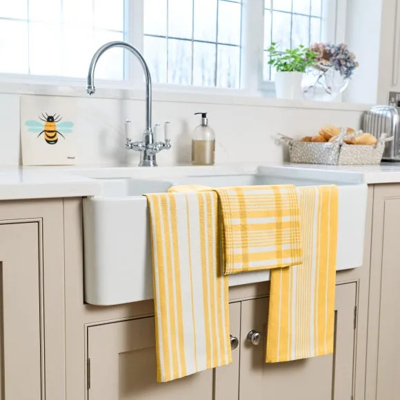 3-Pack Tea Towels Extra Large - Ochre, Cotton