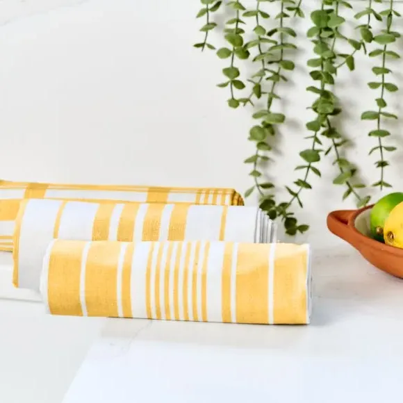 3-Pack Tea Towels Extra Large - Ochre, Cotton
