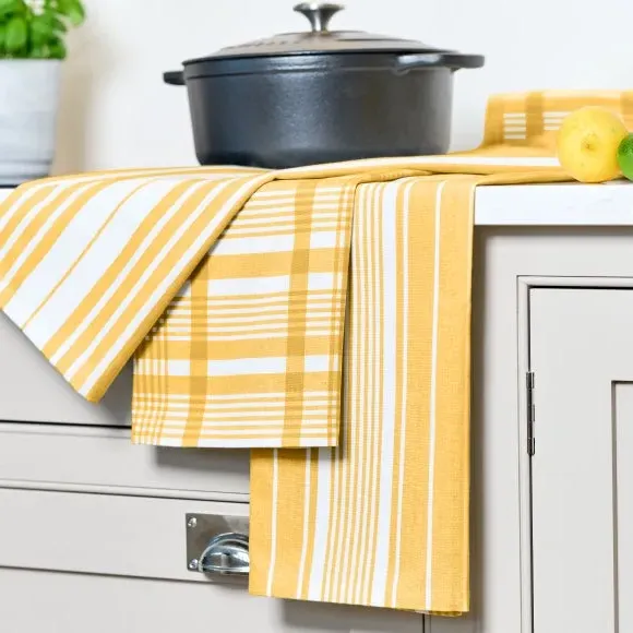 3-Pack Tea Towels Extra Large - Ochre, Cotton