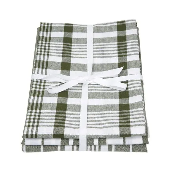 3-Pack Tea Towels Extra Large - Olive, Cotton