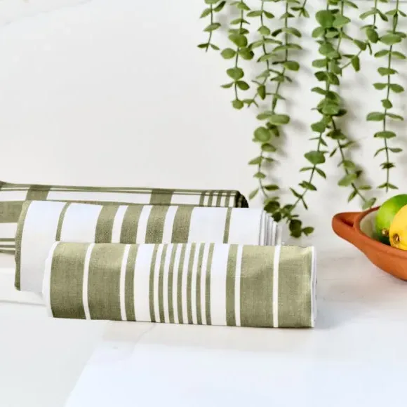 3-Pack Tea Towels Extra Large - Olive, Cotton