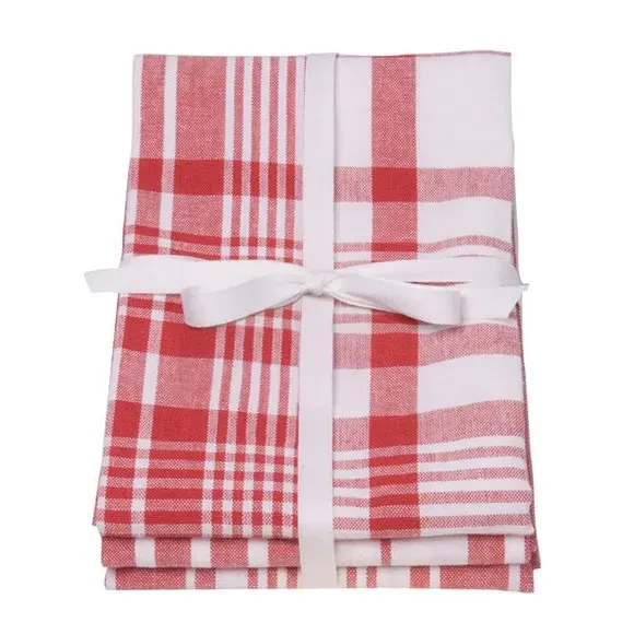 3-Pack Tea Towels Extra Large - Scarlet, Cotton