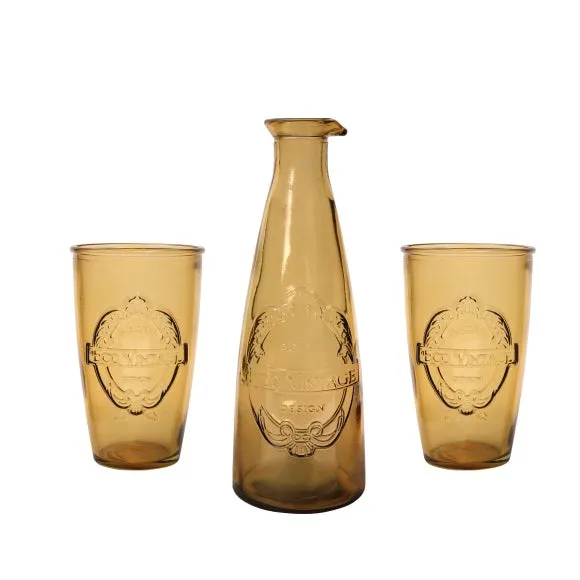 3-Piece Carafe Set with Tumblers - Ochre, Glass