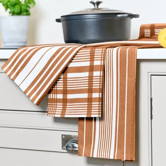 3-Piece Tea Towel Set - Terracotta, Cotton image