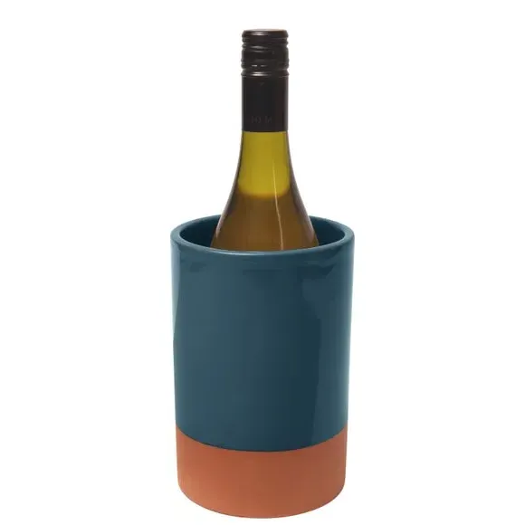 Glazed Wine Cooler - Blue, Terracotta