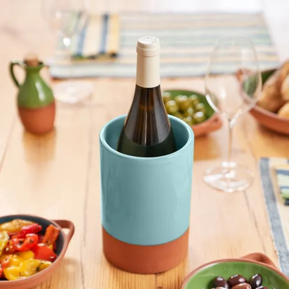 Glazed Wine Cooler - Duck Egg, Terracotta