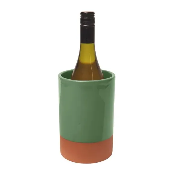 Glazed Wine Cooler - Green, Terracotta