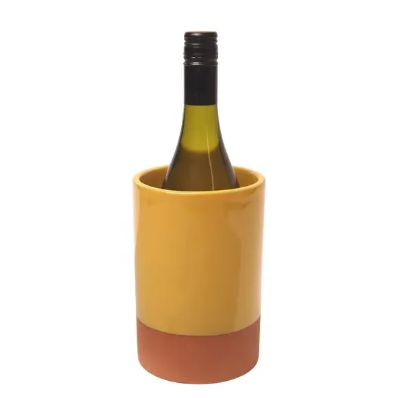 Glazed Wine Cooler - Yellow, Terracotta