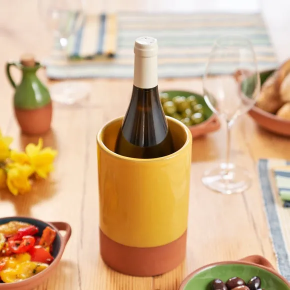 Glazed Wine Cooler - Yellow, Terracotta