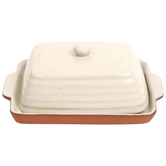 Ribbed Butter Dish - Terracotta