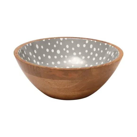 Spotted Salad Bowl - Stone, Mango Wood