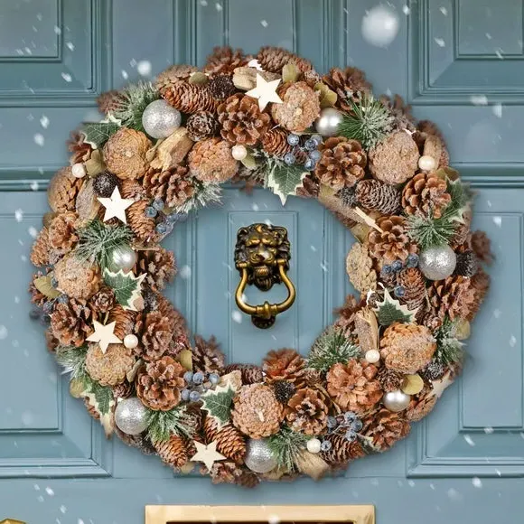 50cm Artificial Ivy Wreath - Brown, Wood image