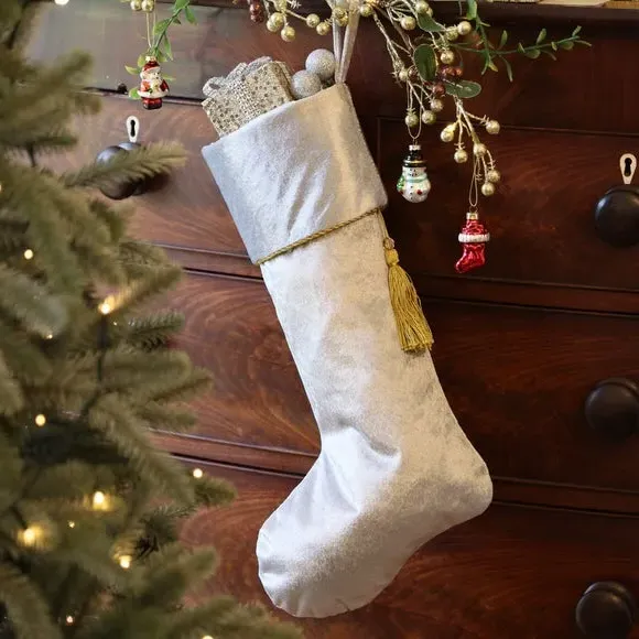 Set of 4 Christmas Stockings - Multicolor, Velvet