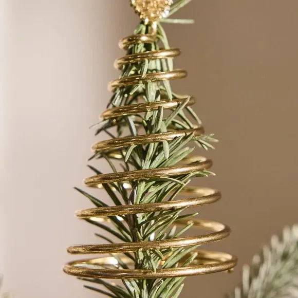 Snowflake Tree Topper with Glass Beads - Gold, Metal