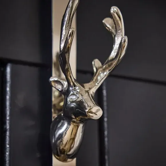 Stag Wreath Hanger - Silver, Metal