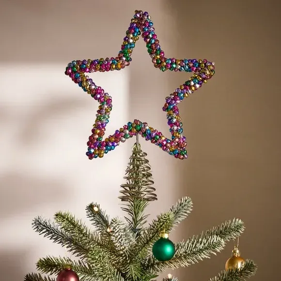 Star Tree Topper with Bells - Multicolor, Metal image