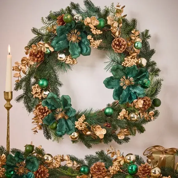 Wreath & Garland Set Traditional - Green, Grapevine image