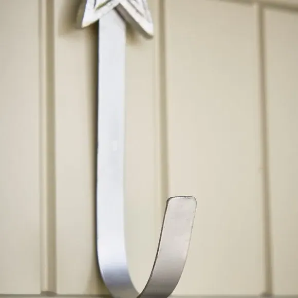 Wreath Hanger with 3D Star - Silver, Metal
