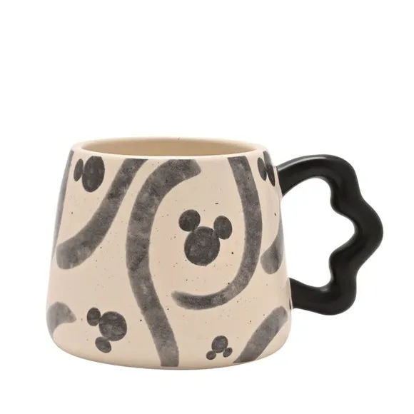 Abstract Mug with Ear Handle - White, Dolomite