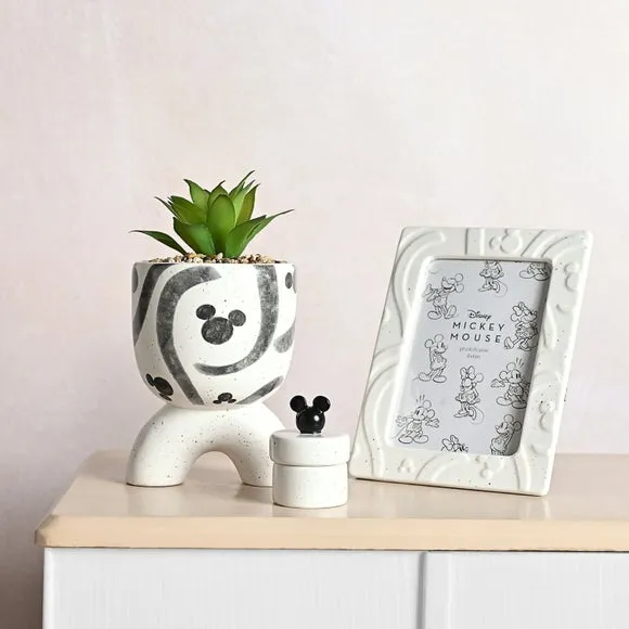 Arched Plant Pot with Artificial Plant - White