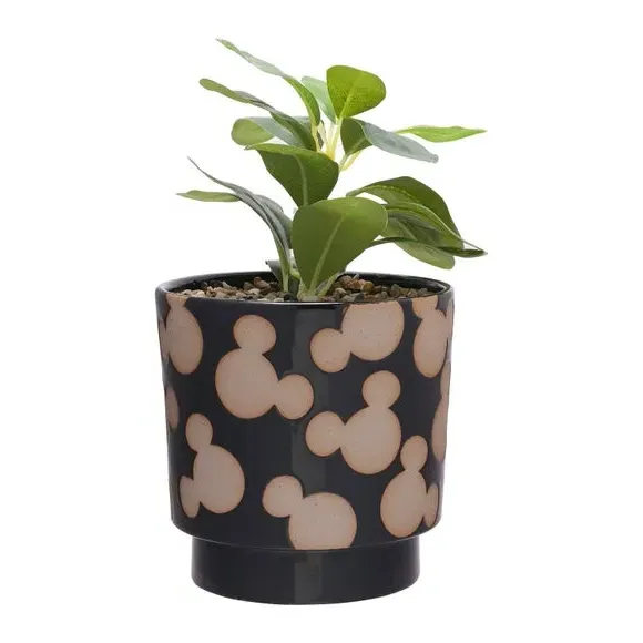Artificial Plant in Ceramic Pot - Black
