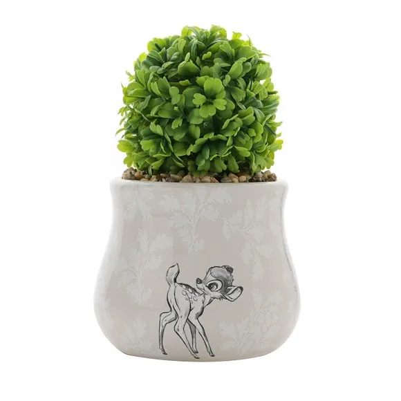 Artificial Plant in Decorative Pot - Grey, Ceramic