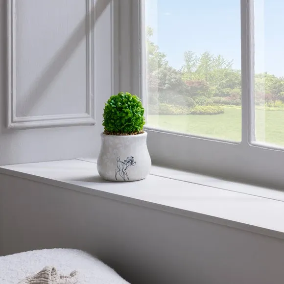 Artificial Plant in Decorative Pot - Grey, Ceramic