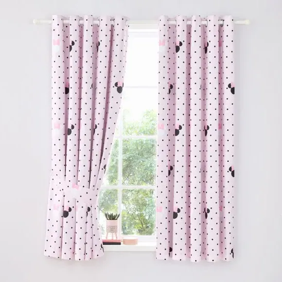 Blackout Eyelet Curtains - Pink image
