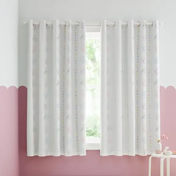 Blackout Eyelet Curtains - White, Cotton