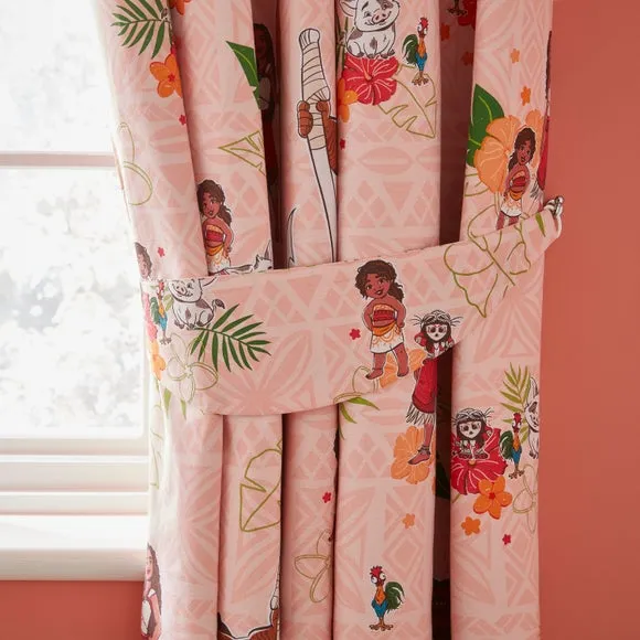 Blackout Eyelet Curtains with Tiebacks - Coral