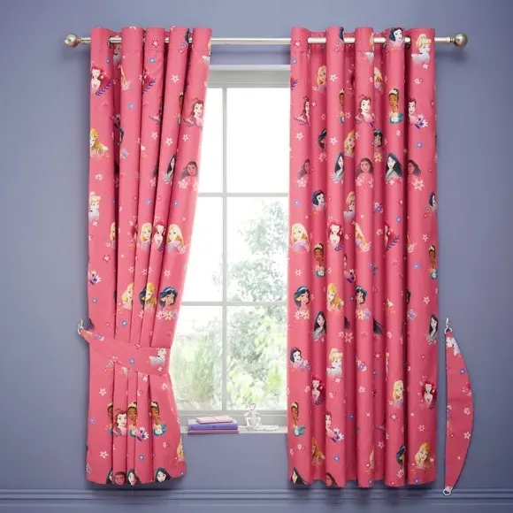 Blackout Eyelet Curtains with Tiebacks - Multicolor