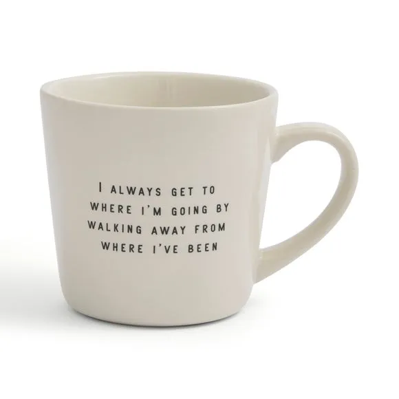 Ceramic Mug with Embossed Text - Natural