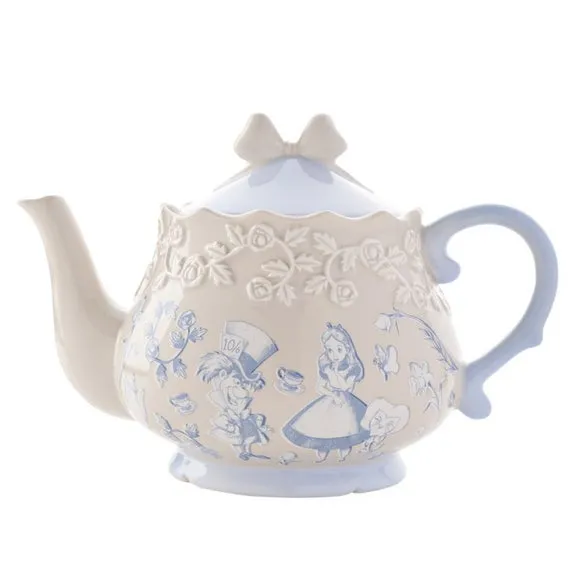 Ceramic Teapot with Illustrations - White