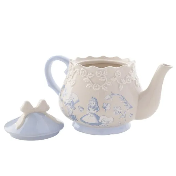Ceramic Teapot with Illustrations - White