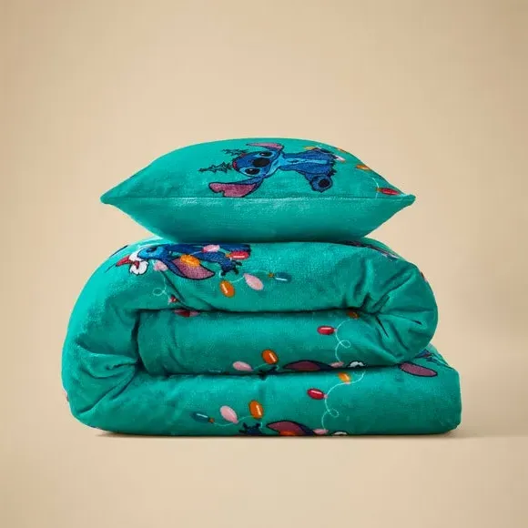 Christmas Duvet Cover Set - Green, Fleece