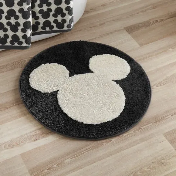 Circle Bath Mat with Non-Slip Base - Grey image
