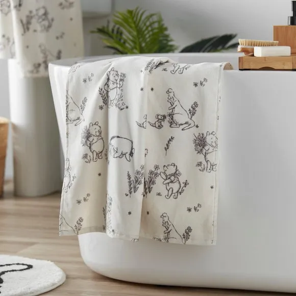 Cotton Towel with Velour Finish - White