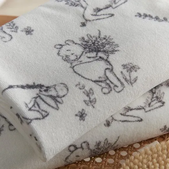 Cotton Towel with Velour Finish - White