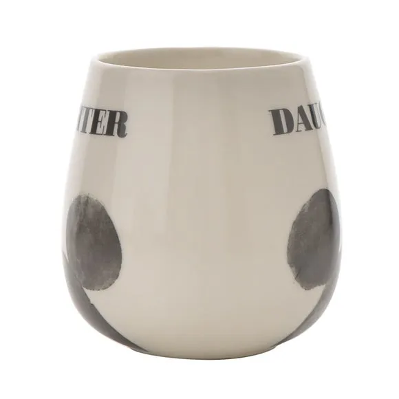 Daughter Mug with Character Design - White, Ceramic