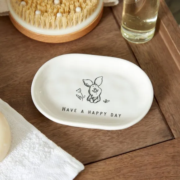 Debossed Soap Dish - Cream, Ceramic image