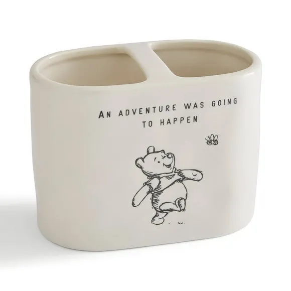 Debossed Toothbrush Holder - Cream, Ceramic