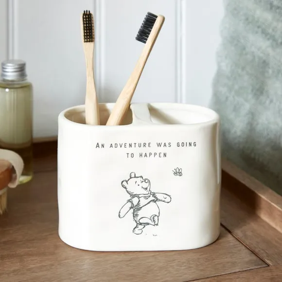 Debossed Toothbrush Holder - Cream, Ceramic