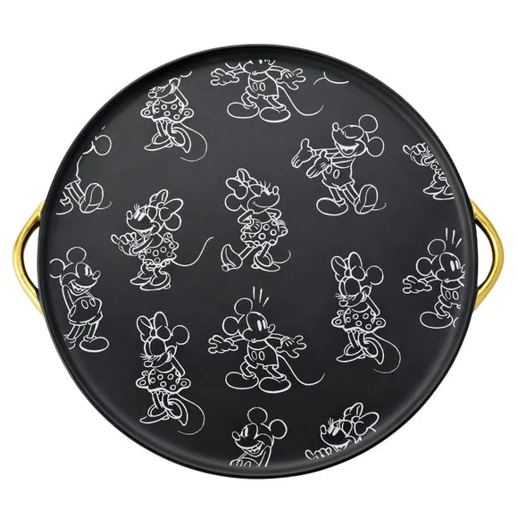 Decorative Tray with Handles - Black, Ceramic