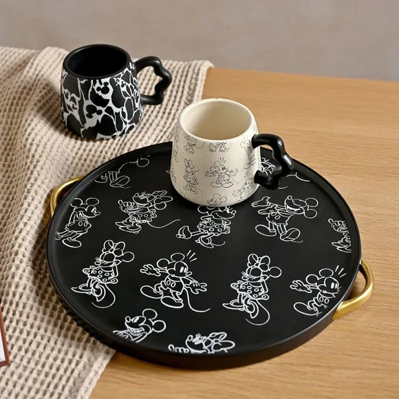 Decorative Tray with Handles - Black, Ceramic image