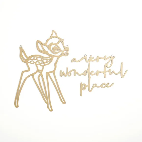 Disney Bambi Metal Wall Art - Gold, Metal